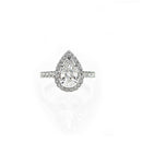 Pear Shaped Ring with Diamond Halo