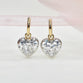 6ct Lab Grown Diamond Heart Shape Hanging Earrings