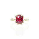 Pigeon Blood Ruby Ring with Pave Diamonds