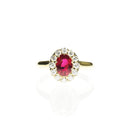 Vintage Style Ruby Halo Ring