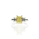 Radiant Cut Yellow Diamond Trilogy ring