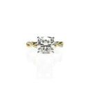 Cushion Cut Engagement Ring with a Twisted Band