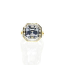 Tanzanite Asscher Cut Ring with Halo