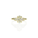 Oval Diamond Ring with Pear Diamonds on Shoulder