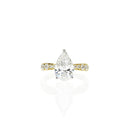 Pear Shaped Diamond Engagement Ring with a Graduated Band