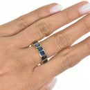 Octagonal Sapphire Bezel Set Ring