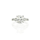 Cushion Engagement Ring with Pear Shaped Shoulder Diamonds