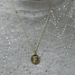 Coin Pendant with Diamond Initial