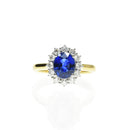 Royal Blue Sapphire with Diamond Halo