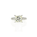 Princess Cut Ring with Pave Diamonds on Shoulder