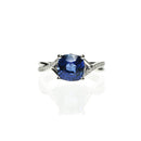 Royal Blue Cushion Cut Sapphire with a twisted band