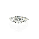 Trilogy Engagement Ring with Pear Side Diamonds