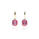 Octagon Shaped Pink Sapphire Dress Earrings