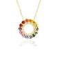 Rainbow sapphire with diamonds pendant