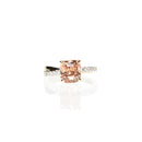 Padparadscha Ring with Classic Diamond Pavé Setting