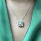 Double Halo Fancy Yellow Cushion Cut Pendant