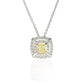 Double Halo Fancy Yellow Cushion Cut Pendant