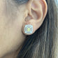 Double Halo Fancy Yellow Cushion Cut Earrings