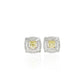 Double Halo Fancy Yellow Cushion Cut Earrings