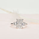 Long Cushion Cut with Round Side stones