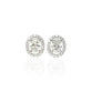 Certified Oval Shaped Diamond Halo Earrings