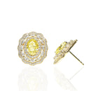 Oval Vivid Yellow Dress Earrings