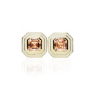 Pink Lab Grown Diamond Earrings with Enamel Border