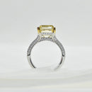 5ct Yellow Diamond Asscher Cut Cocktail Ring