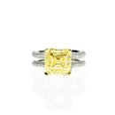 5ct Yellow Diamond Asscher Cut Cocktail Ring