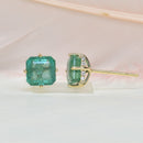 2ct Square Emerald Earrings