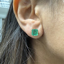 2ct Square Emerald Earrings