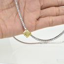 Lab Grown Diamond Tennis Necklace with Yellow Cushion Centre