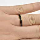 Unique 3.5mm band with black enamel