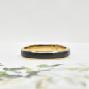 Unique 3.5mm band with black enamel