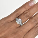 2.5ct Long Cushion Cut Diamond Ring with Wide Pave Band