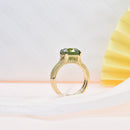 Demantoid Garnet and Fancy Yellow Diamond Ring