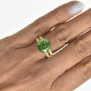 Demantoid Garnet and Fancy Yellow Diamond Ring