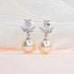 2.5ct Lab Grown Diamond Earrings with 8mm South Sea Pearls