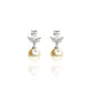 2.5ct Lab Grown Diamond Earrings with 8mm South Sea Pearls