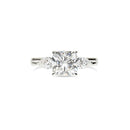 Cushion Cut Diamond Ring with Pear Diamonds