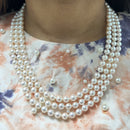 3 Strands 6.5mm Akoya Pearl Necklace