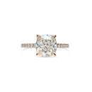 Cushion Cut Diamond Ring with Pave Band