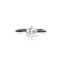 Classic Round Diamond Ring with a Knife Edge