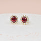 Burmese Ruby and Diamond Halo Earrings