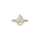 Pear Diamond Ring with Delicate Halo