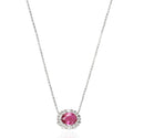 Ruby Diamond Halo Necklace